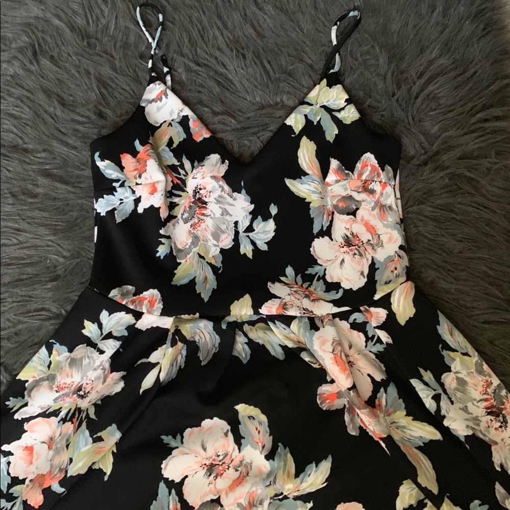 NWOT Black floral dress